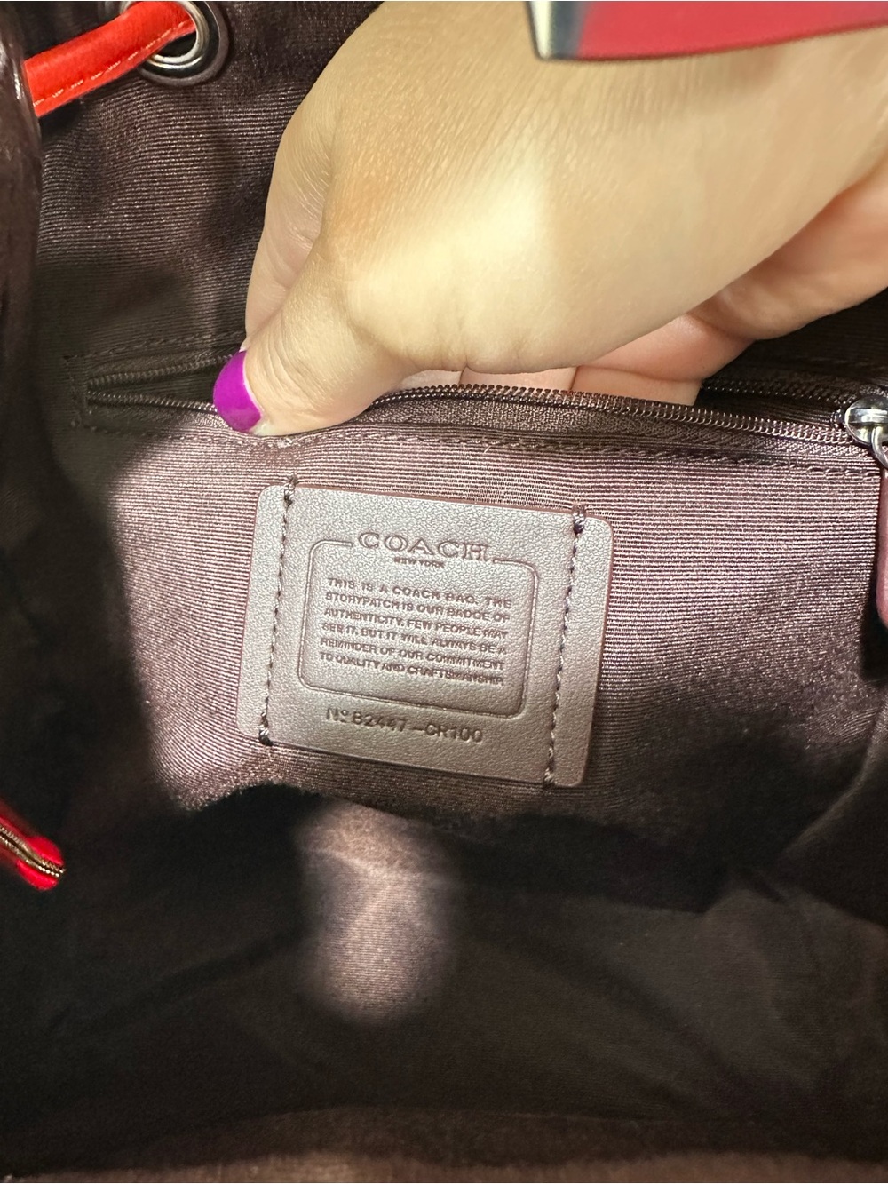 Coach Pace Small Backpack Miami Red with side zipper pocket-Like New ♥️ - Picture 8 of 11